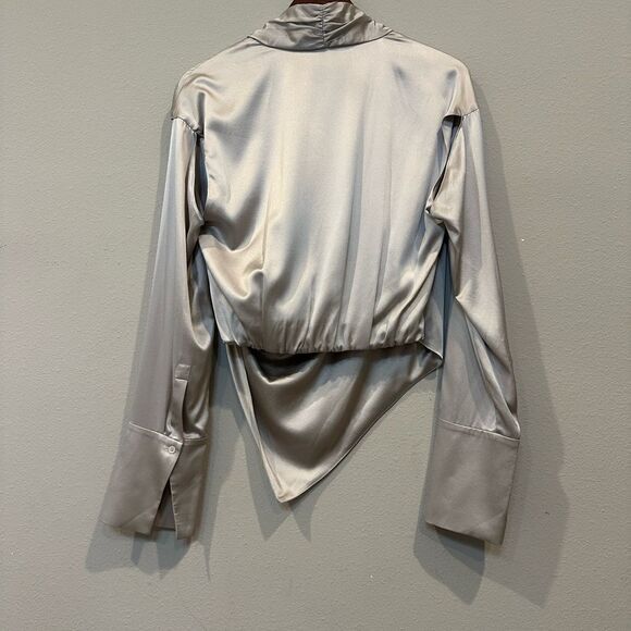 ET OCHS The Nala Silk Surplice Top Draped Wrap Blouse Cutout Detail Size Medium - Picture 6 of 16